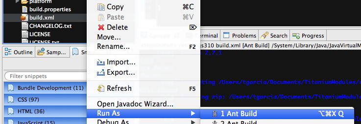 running an ant build