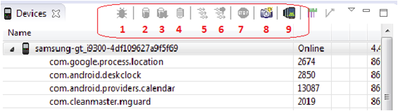 2. Devices tab on DDMS