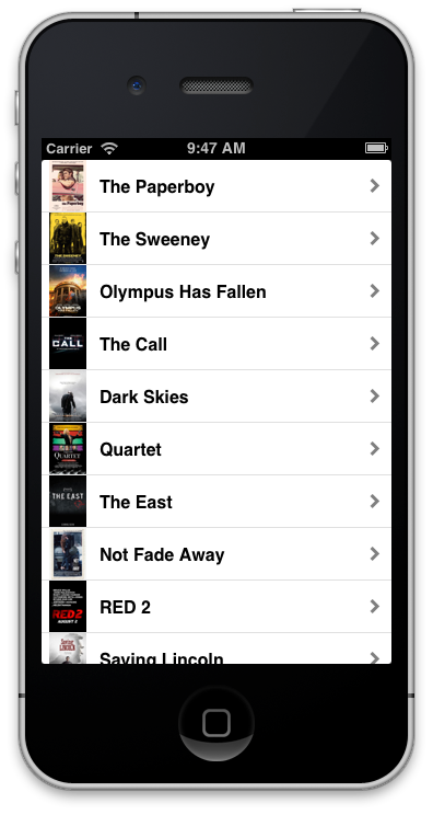 movie trailers app created in titanium