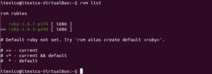 rvm list current