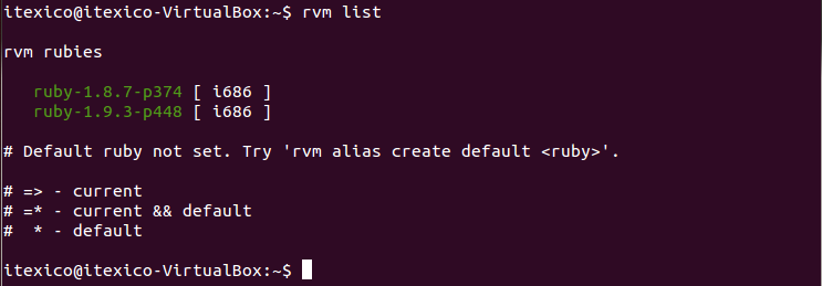 rvm list two versions image