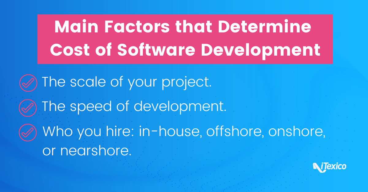 Main factors that determine cost of software development