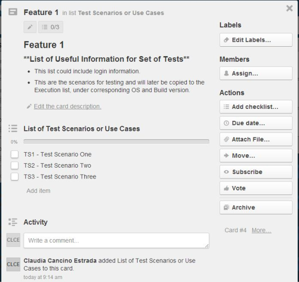 Feature in Test Scenarios